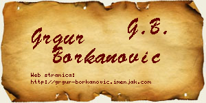 Grgur Borkanović vizit kartica